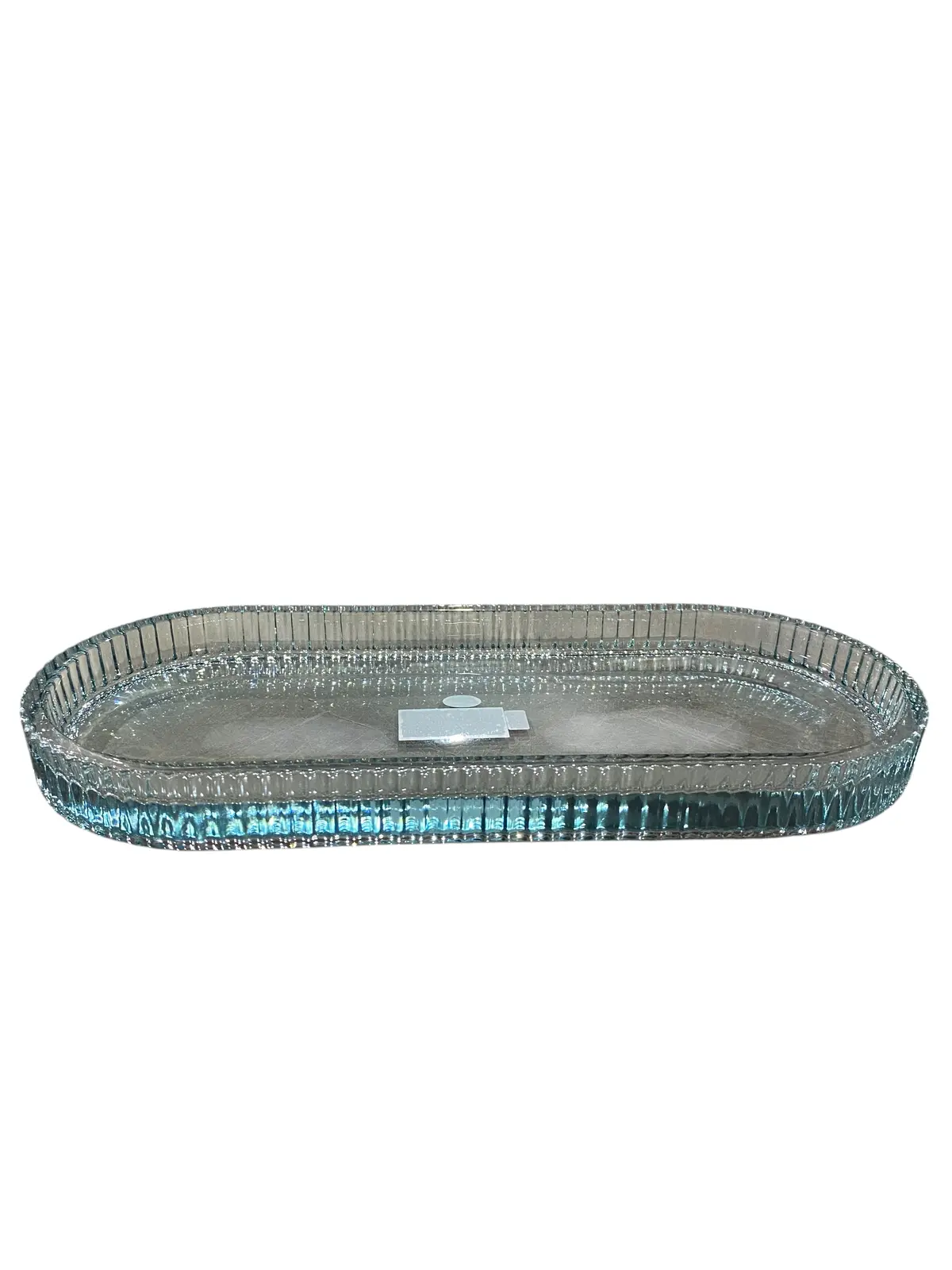 Sonoma, Ribbed Glass, Tray, Aqua 1