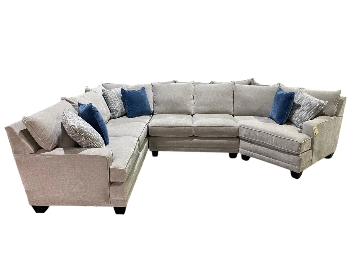 Kennedy 4 Piece Pop Silver Sectional - In Store Pickup Only 1