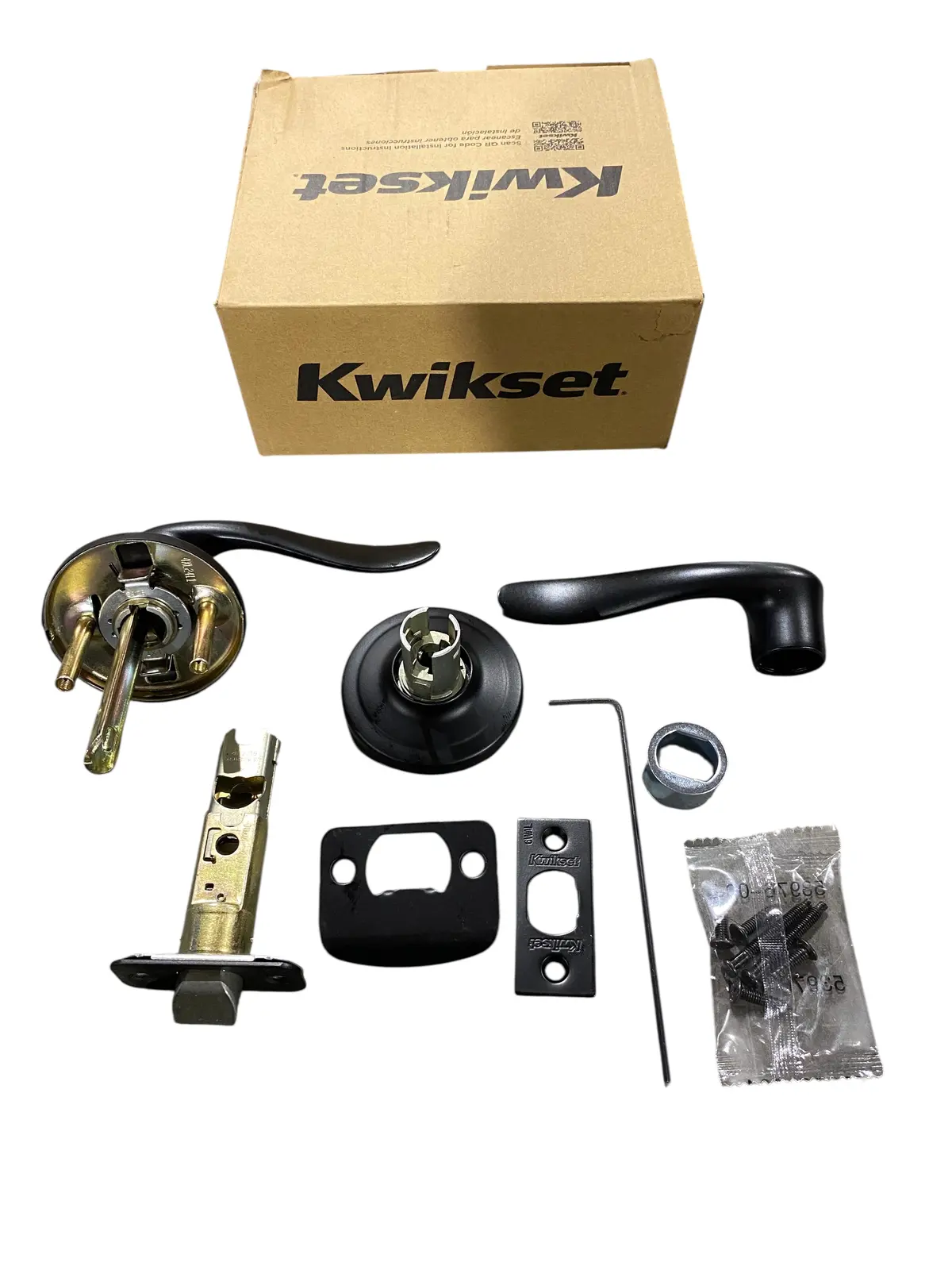 Kwikset, 720Tnl 514 6Al Rcs, Tustin, Passage, Door Leverset, Matte Black 1