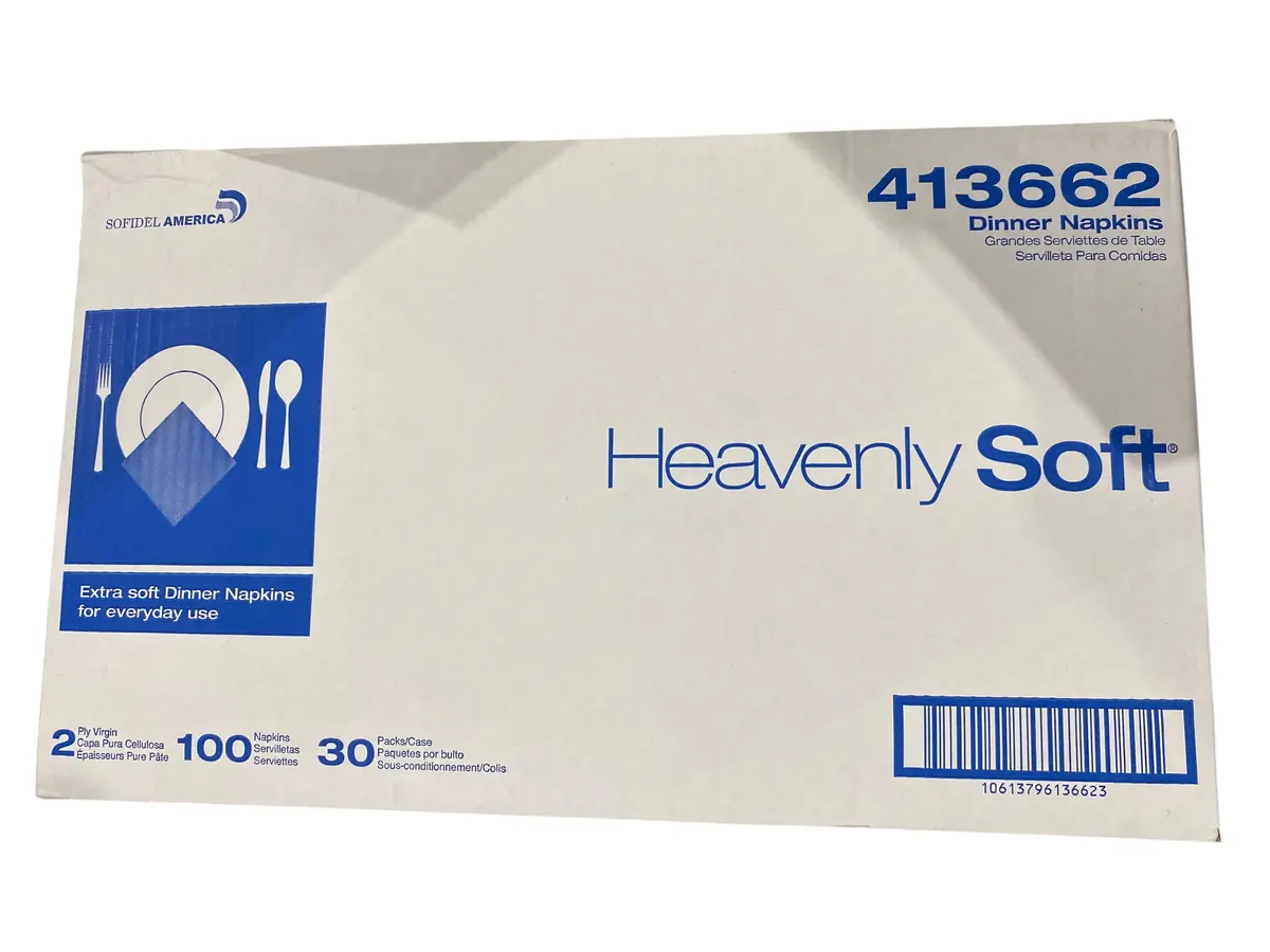 Papernet, 413662, Heavenly Soft, 1/4 Fold, White, Dinner Napkins, 2 Ply, 100/Pk, 30Pks/Case 1