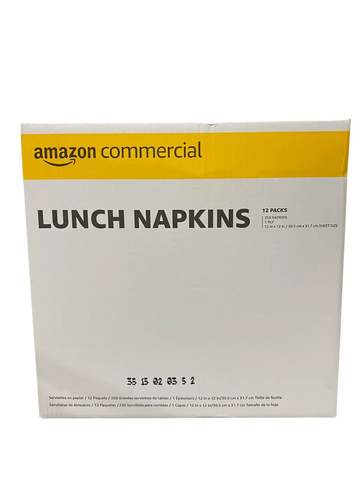 Amazoncommercial, 418262, 1-Ply, White, Lunch Napkins, 250/Pack, 12 Packs/Case 1