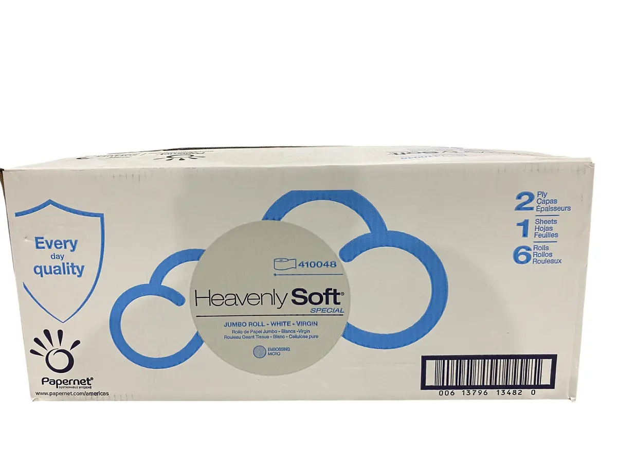 Papernet, 410048, Jumbo, 12" Roll, 2 Ply, Heavenly Soft, Toilet Tissue, 6 Rolls/Case 1
