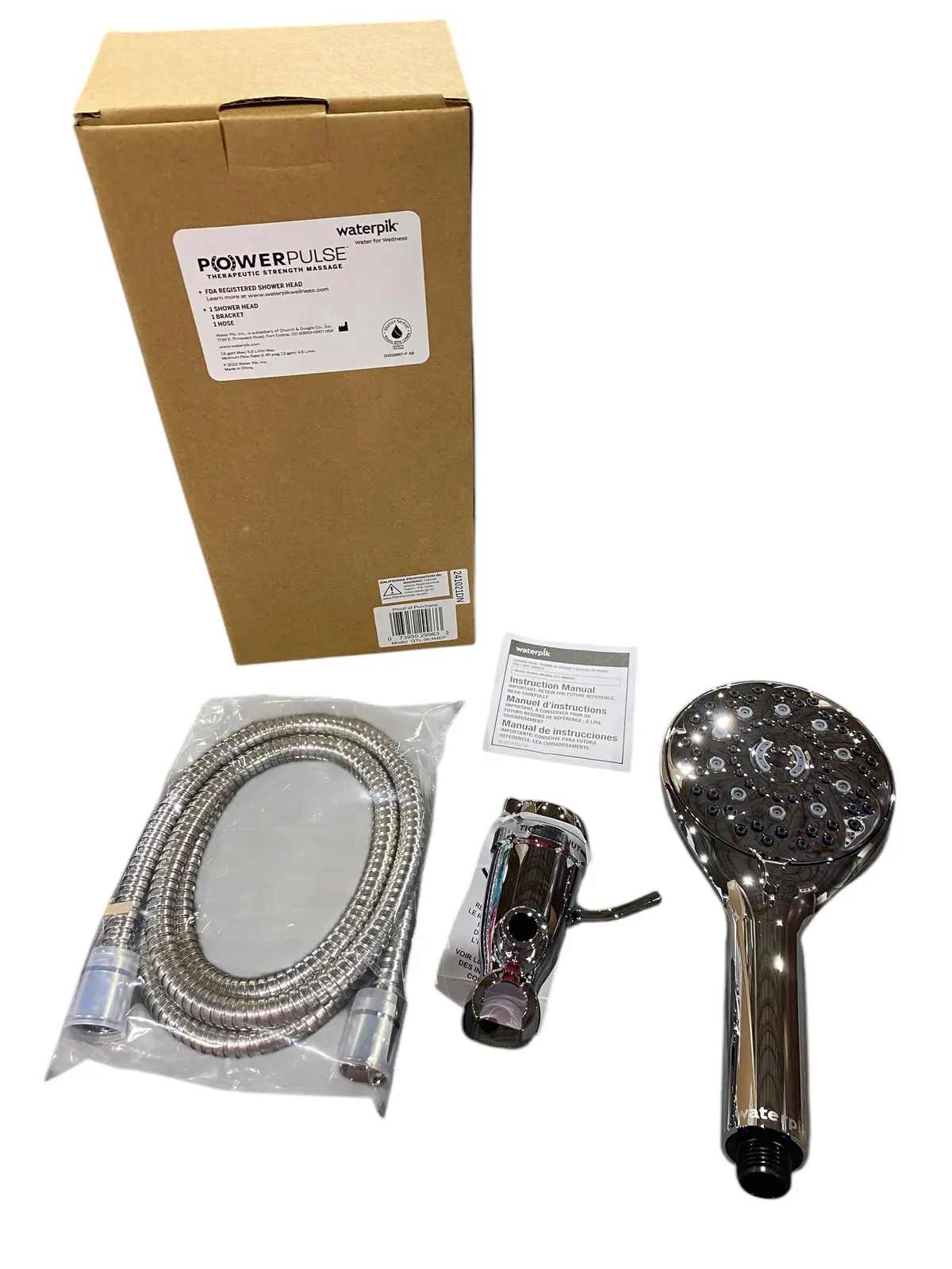 Waterpik, Powerpulse, Therapeutic, Massage, Hand Held, Showerhead, Qtl-963Mep, Chrome 1