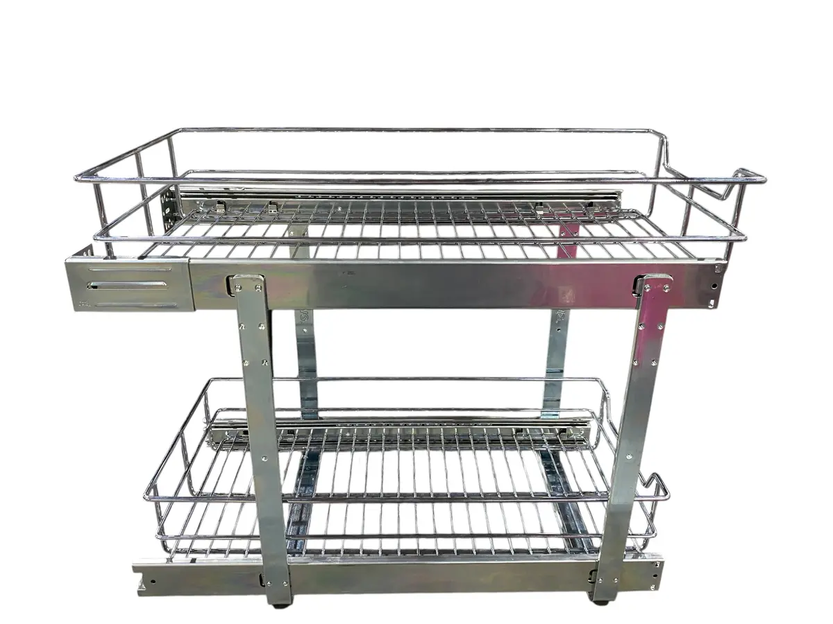 Storking, 2 Tier, Pull Out, Cabinet, Organizer, 11" W X 17" D, Chrome Plated 1