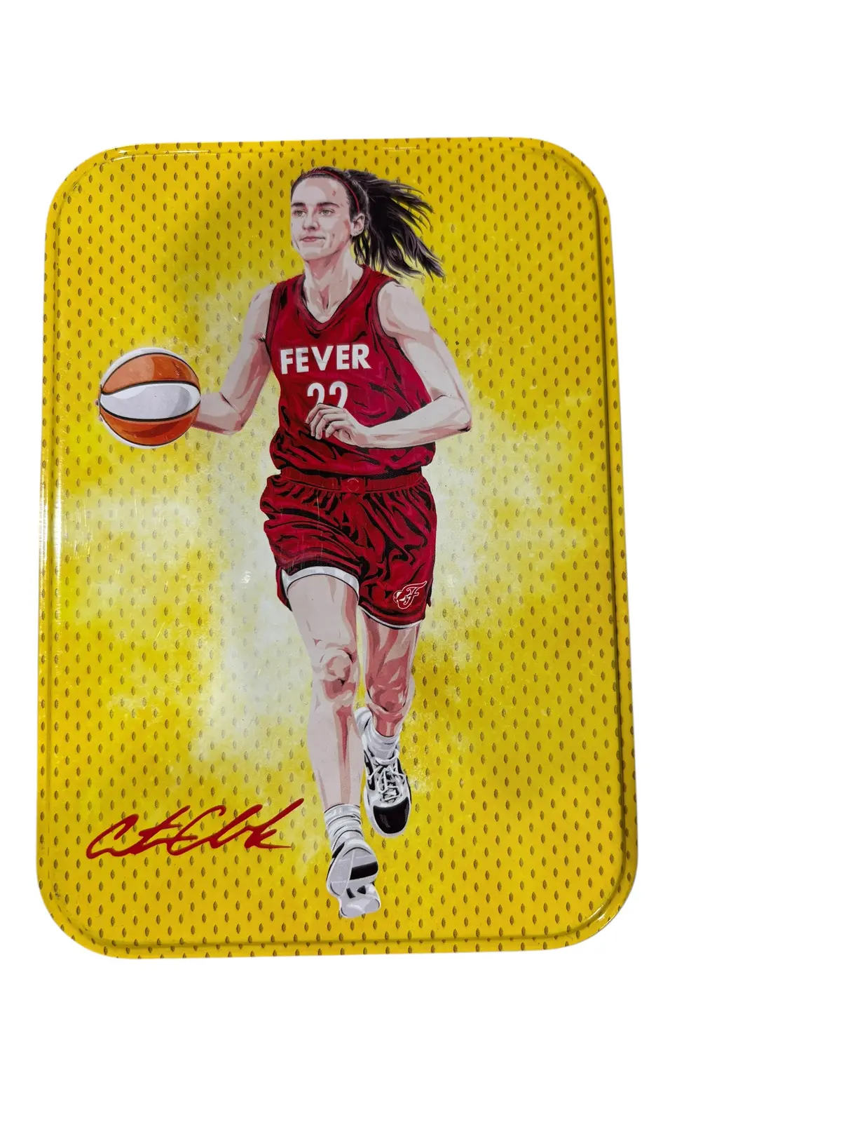 Wnba, Caitlin Clark, Collectible Tin, Empty, No Cards, Red/Yellow 1