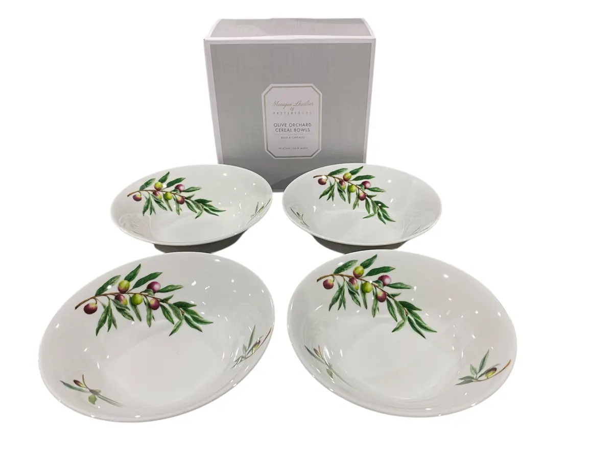 Pottery Barn, Monique Lhuillier, Olive Orchard, Cereal Bowls, Set Of 4 1