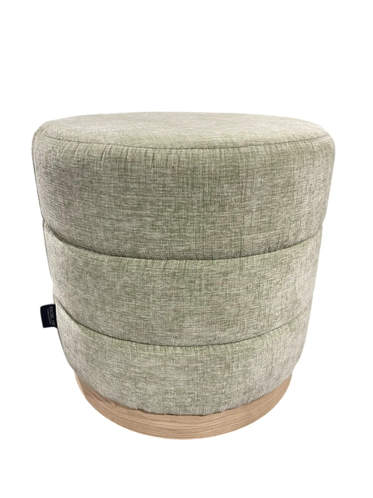 Rachel Zoe, Swivel Ottoman, Green, Cloth, Wood, 17X17x17 1
