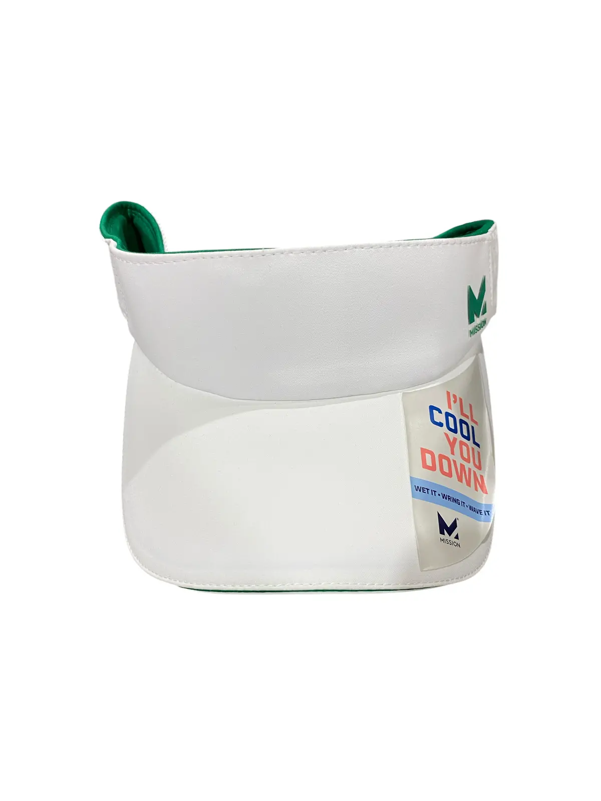 Mission, Unisex, Structured, Cooling Visor, One Size, White/Green 1