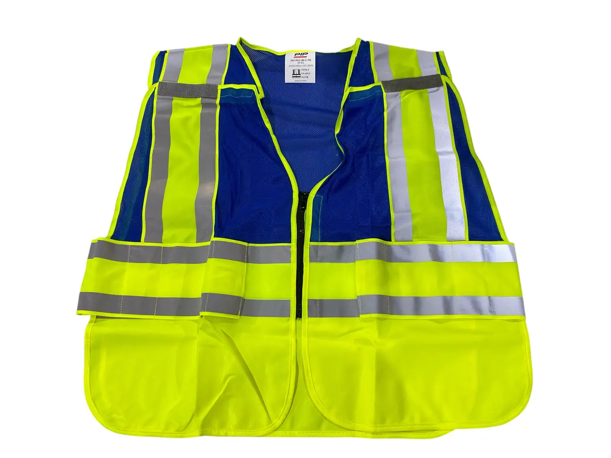 Pip, 302-Psv-Blu-Nl, Type P, Class 2, Public Safety Vest, Yellow/Blue, M/Xl 1