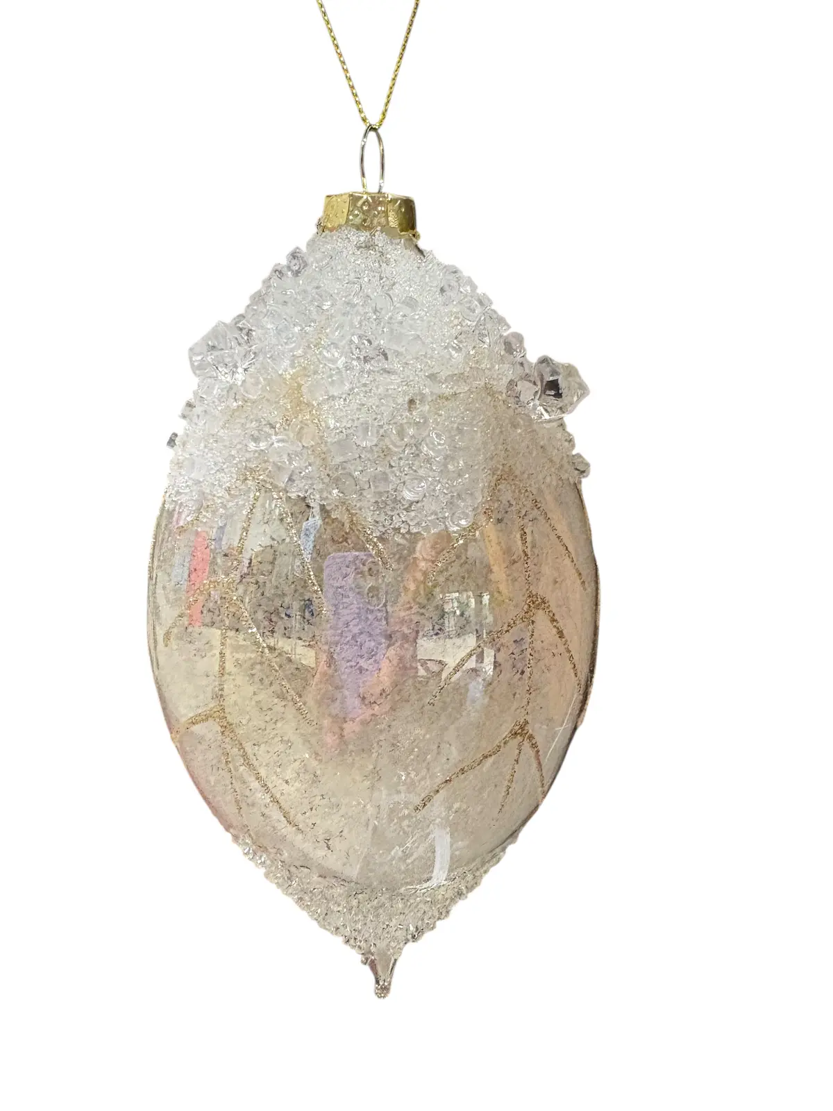 Holiday Lane, Iced Delight, Glass, Frosted Drop, Ornament 1