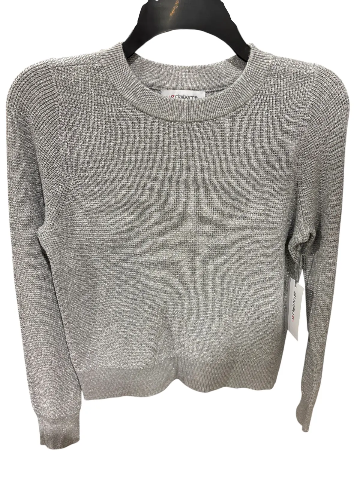 Liz Claiborne, Women's, Crew Neck, Long Sleeve, Pullover Sweater, Grey 1