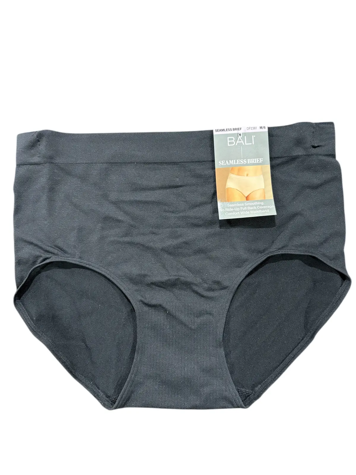 Bali, Seamless, Brief, Underwear, Black, Medium 1