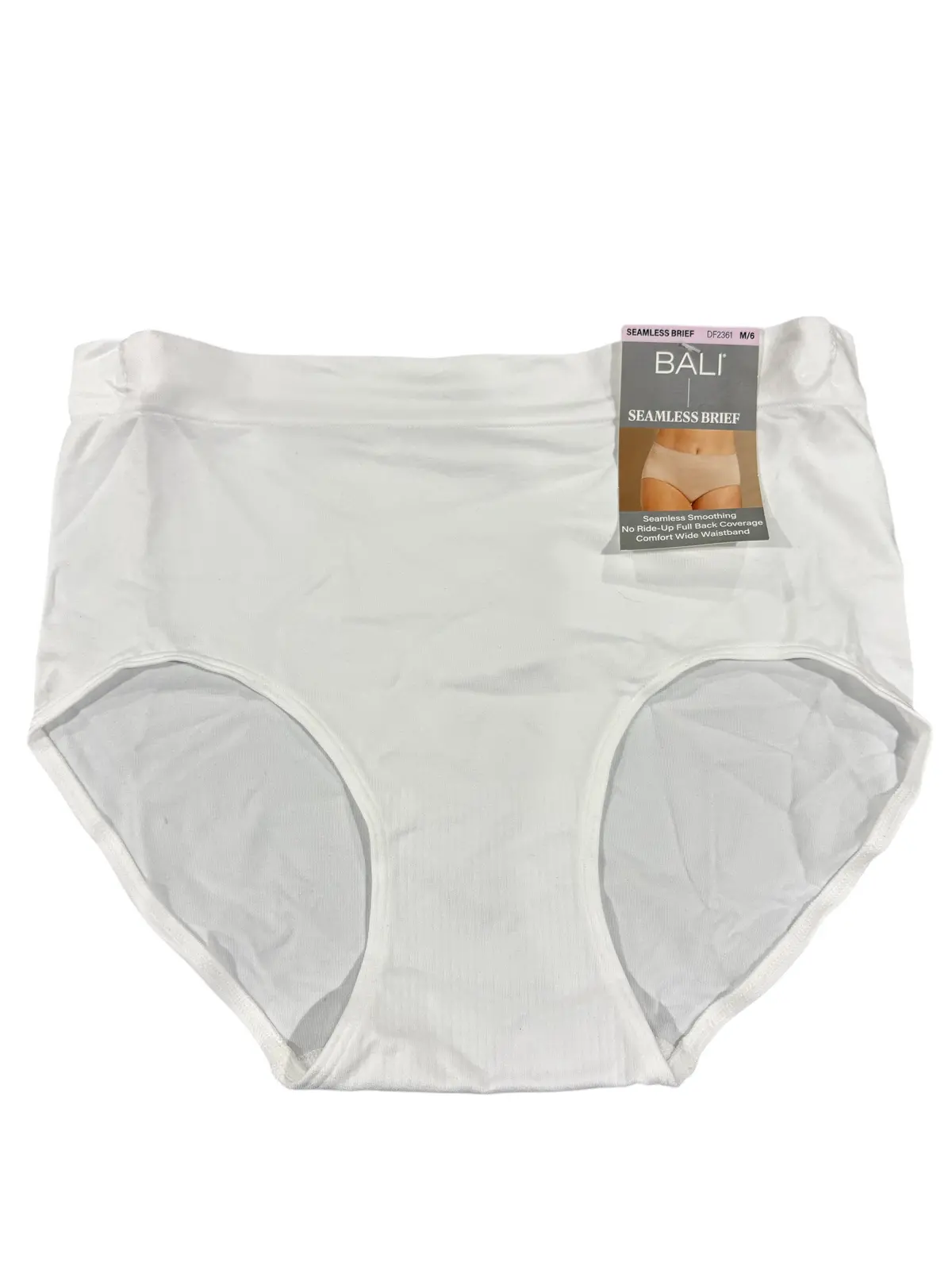 Bali, Seamless, Brief, Underwear, White, Medium 1
