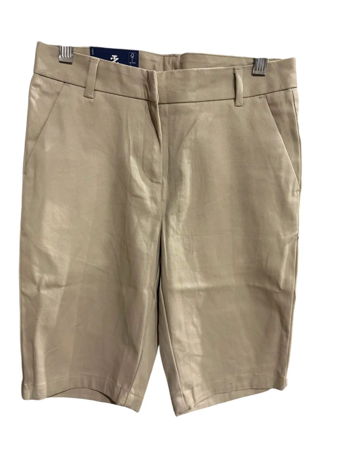 Izod, Girls,, Skinny, Stretch, Bermuda Shorts, Khaki, Size 3 1