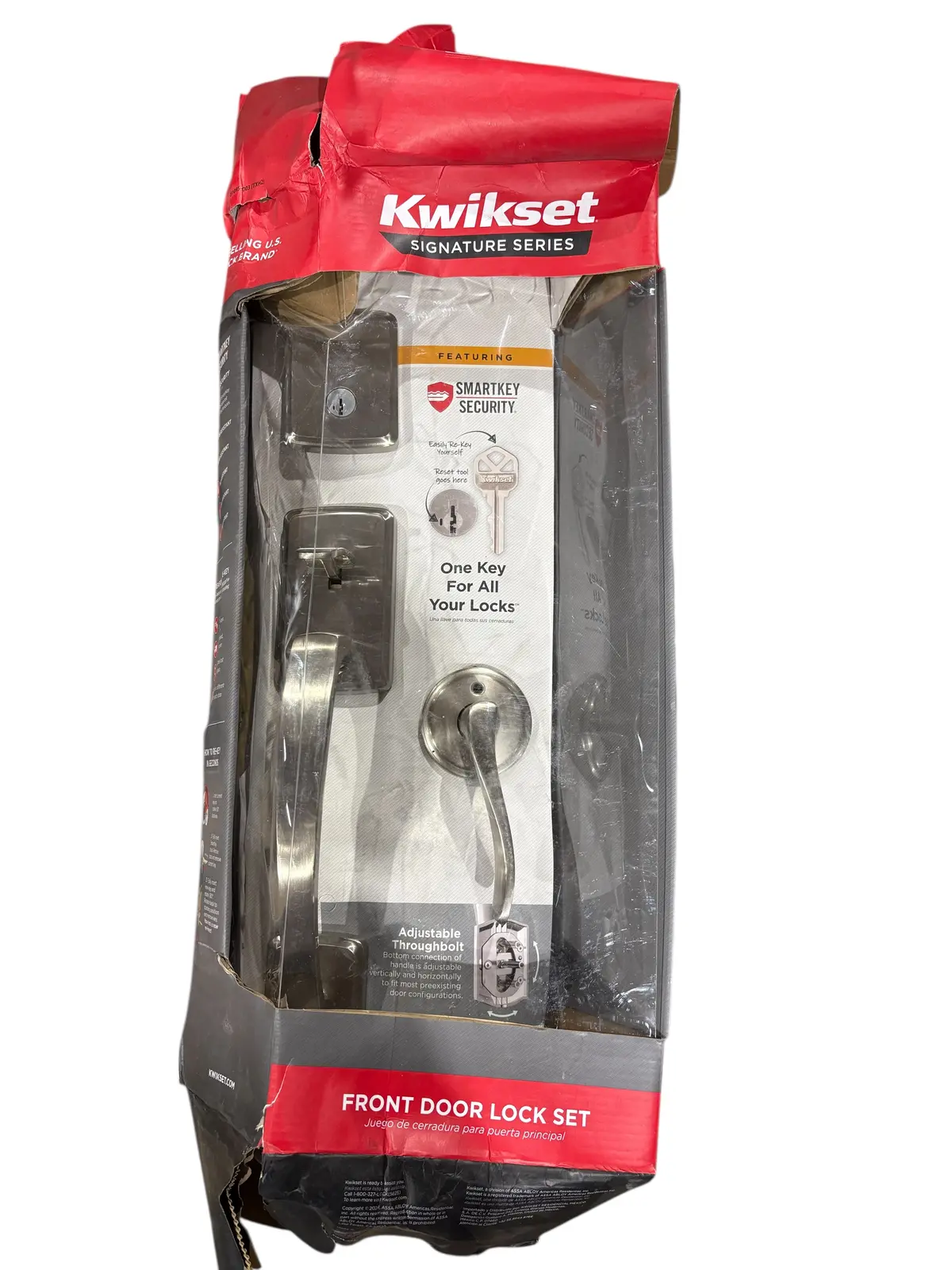 Kwikset, 98180-061, Brentford, Front Door Lock Set, Satin Nickel, Damaged Box 1
