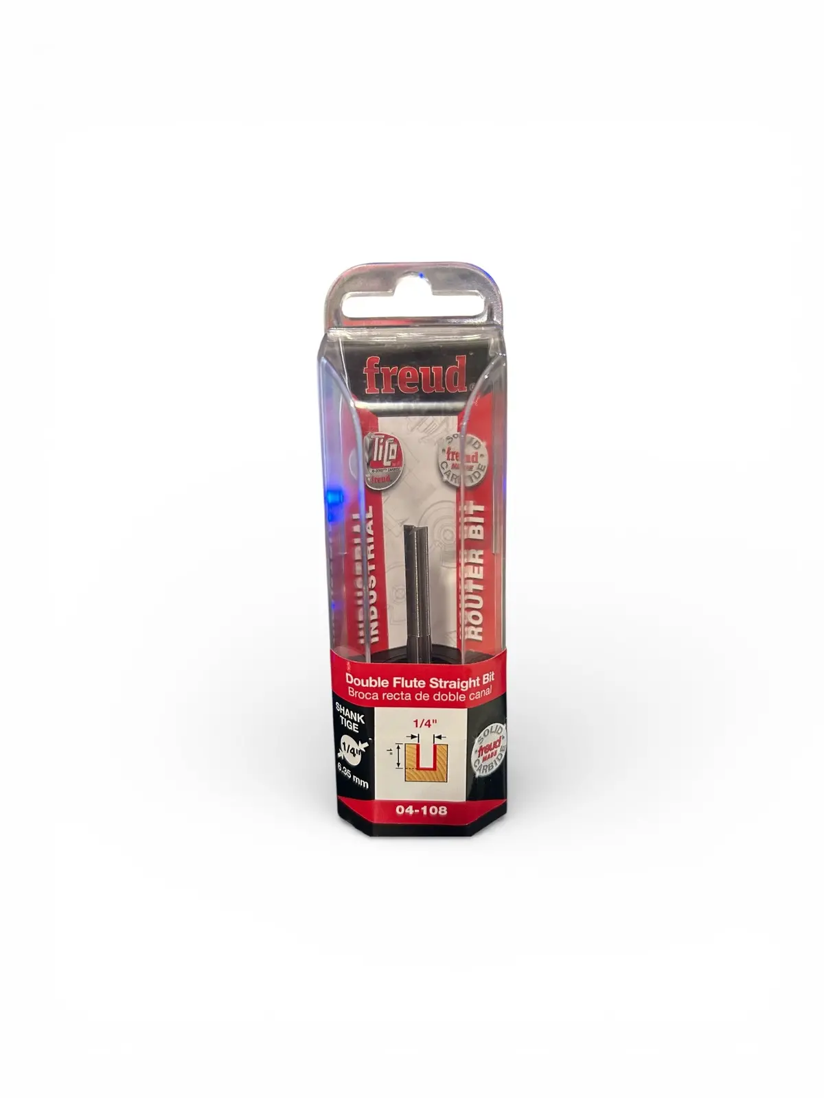 Freud 04‑108 — 1/4" Double‑Flute Straight Bit, 1/4" Shank 1
