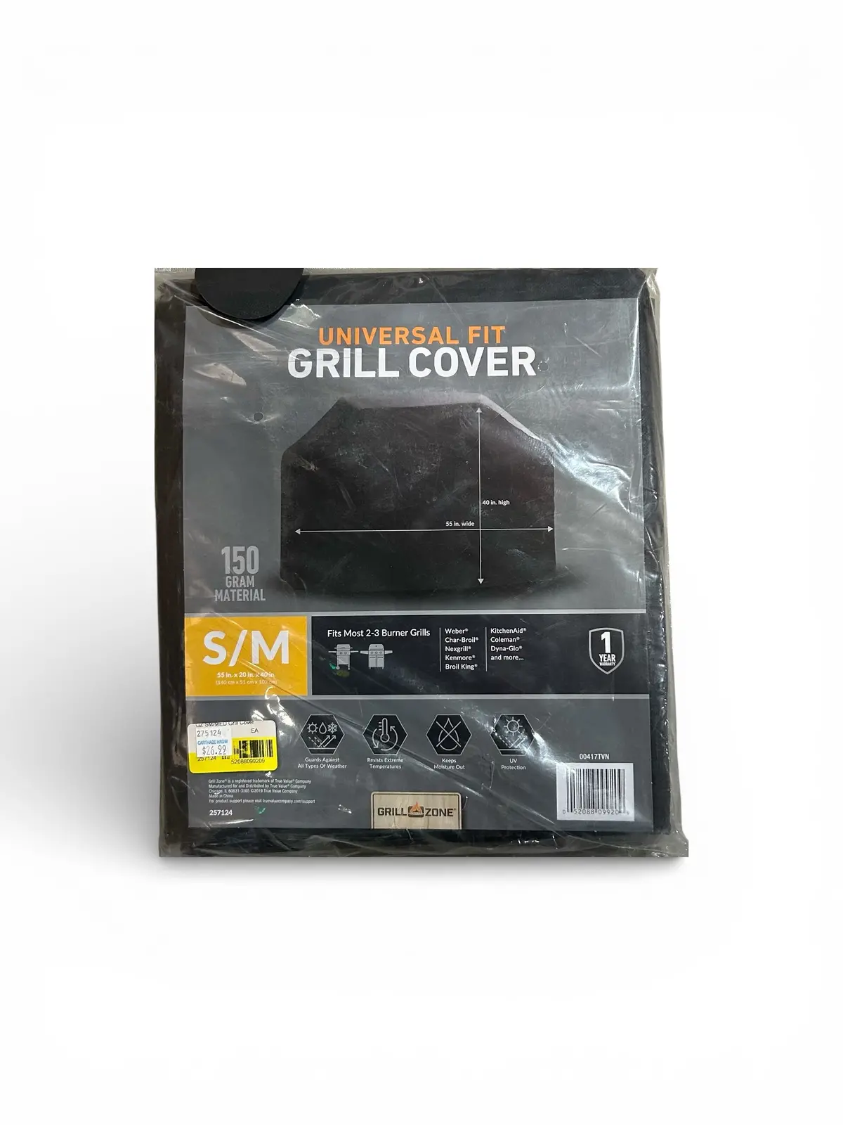 Grill Zone, Small/Medium, Universal, Black, Gas Grill Cover 1