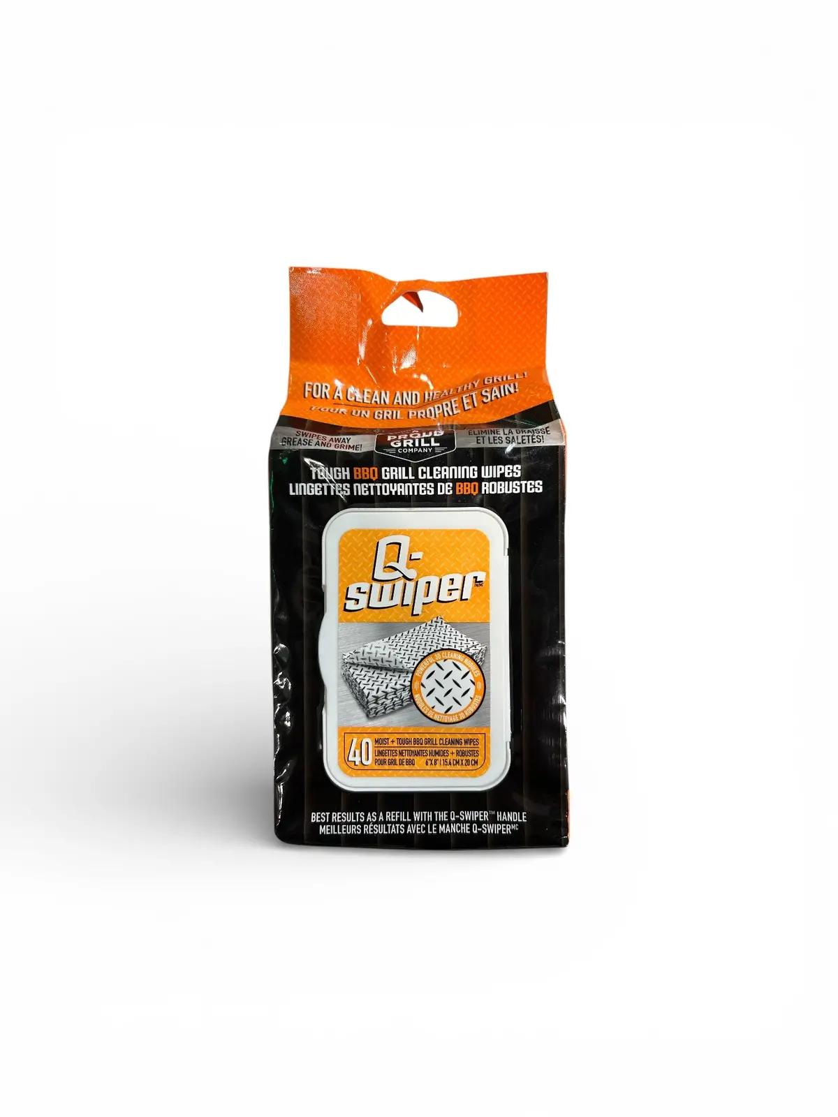 Proud Grill Company, 6 X 8 In., Q-Swiper, Bbq Grill, Cleaning Wipes Refill, 40 Count 1