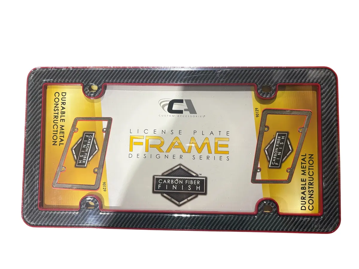 Custom Accessories, License Frame, Red/Black 1
