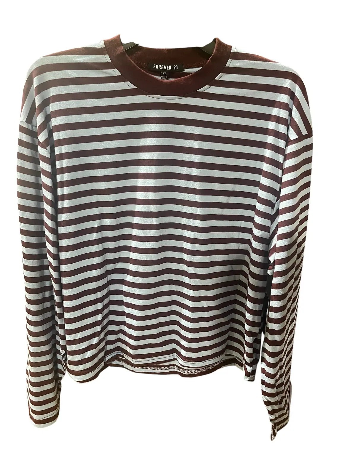 Forever 21, Women's, Long Sleeve, Striped Shirt, Blue 1