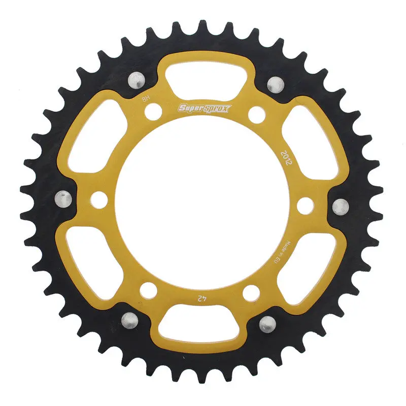 Supersprox Stealth Sprocket - Gold / Black - 525 Chain - 2016+ Triumph Thruxton R / Speed Twin 1