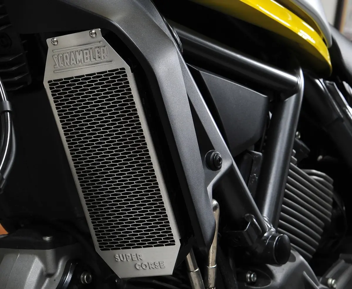 Super Corse Oil Cooler Cover - Ducati Scrambler - Silver Or Black 1