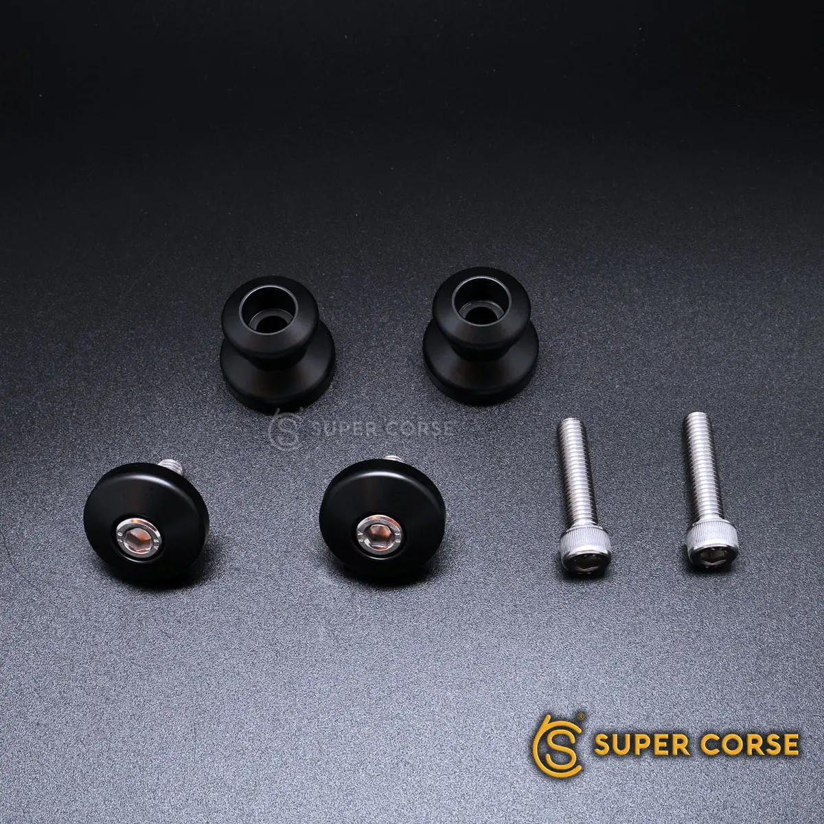 Super Corse Shock Luggage Spools - 2016+ Triumph Classics - Black Or Silver 2