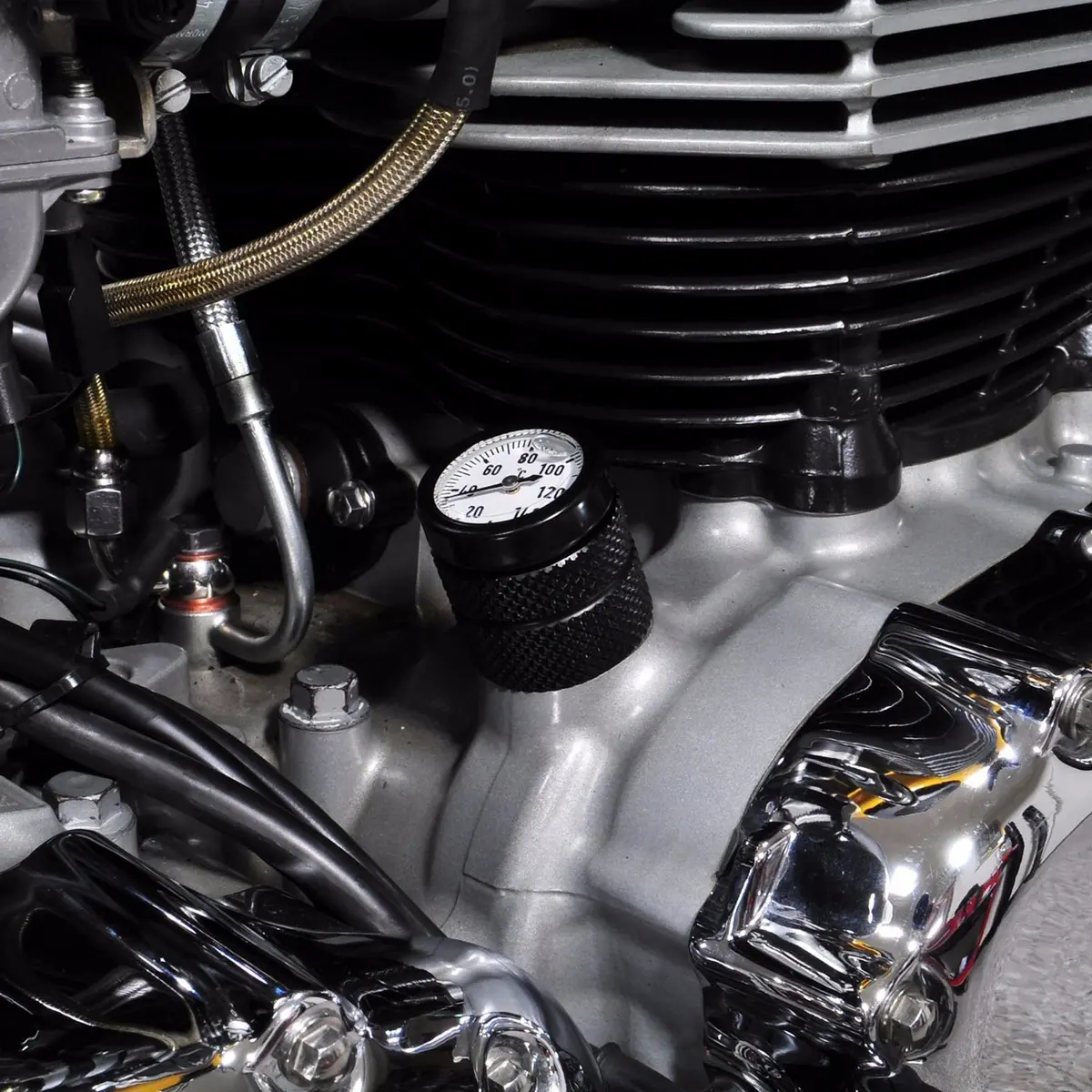 Super Corse Temperature Gauge Oil Fill Cap - Triumph Classics 3