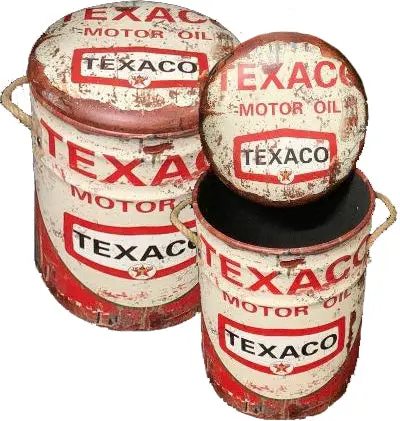 Workshop Storage -  Set Of Two Red Texaco Tubs/Stools 1
