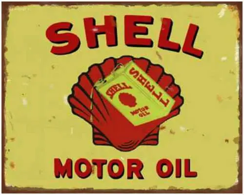 Plaque - Shell Motor Oil "Aged" Glass 1