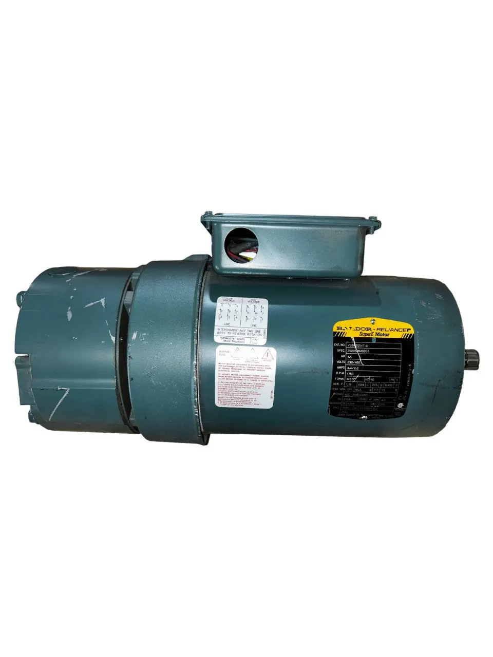 Baldor-Reliance Motor, Vebm3554t-D, 1.5Hp, 1760Rpm, 3Ph, 60Hz, 145Tc, 3524M, Tefc - New No Box 1