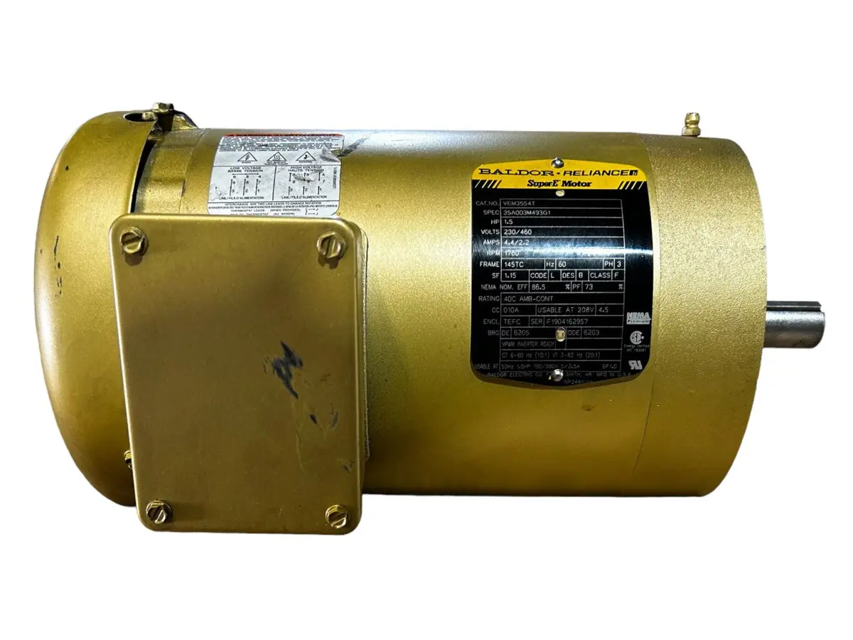 Baldor-Reliance Motor Vem3554t, 1.5Hp, 1760Rpm, 3Ph, 60Hz, 145Tc, Tefc, F1 -New No Box 1
