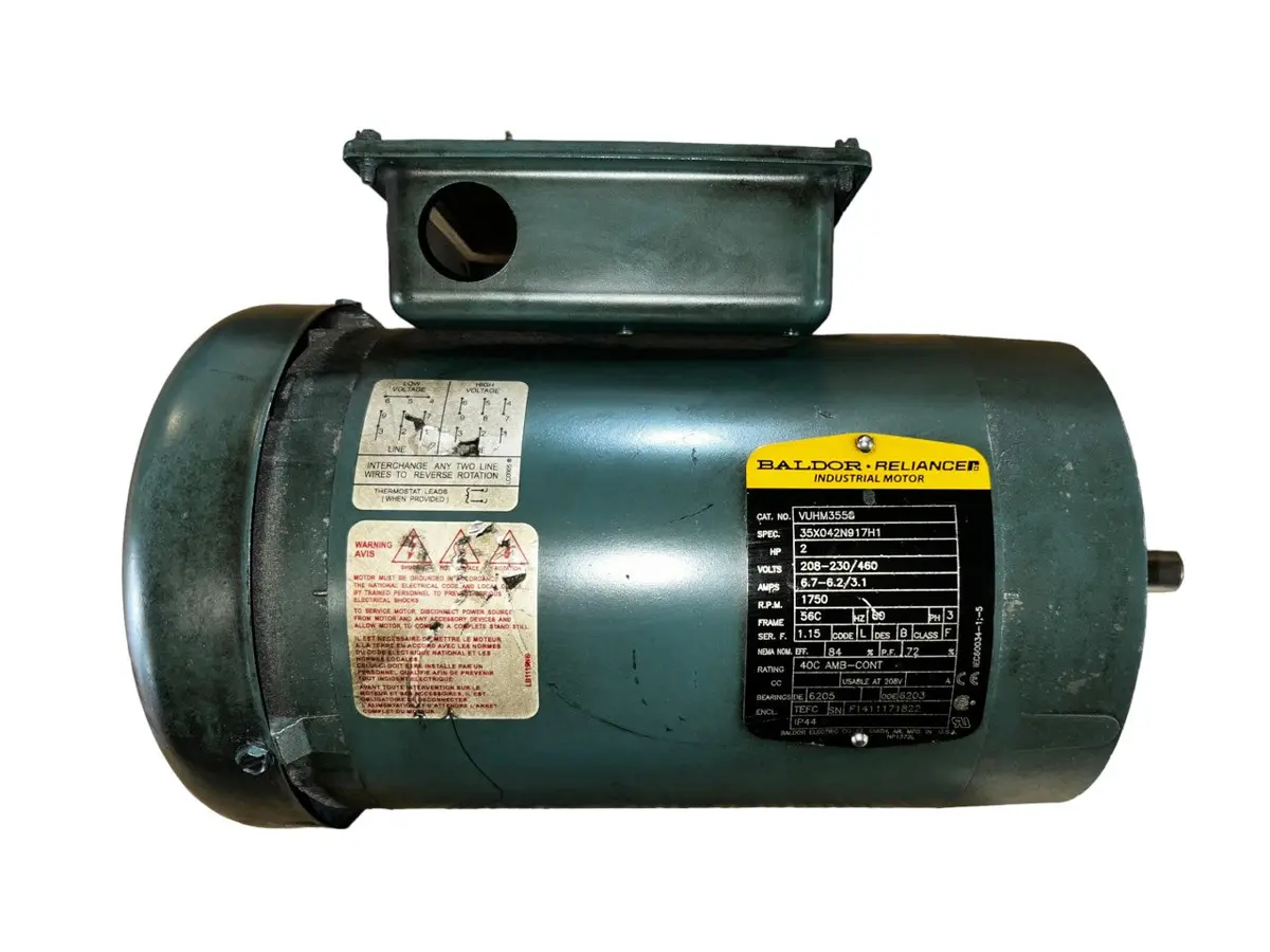Baldor-Reliance Motors, Vuhm3558, 2Hp, 1750Rpm, 3Ph, 60Hz, 50C, Tefc - New No Box 1