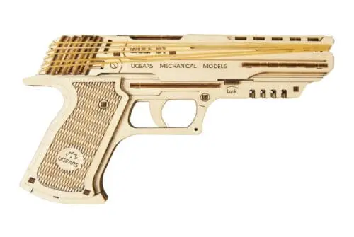 Ugears Wolf-01 Mechanical Handgun 1