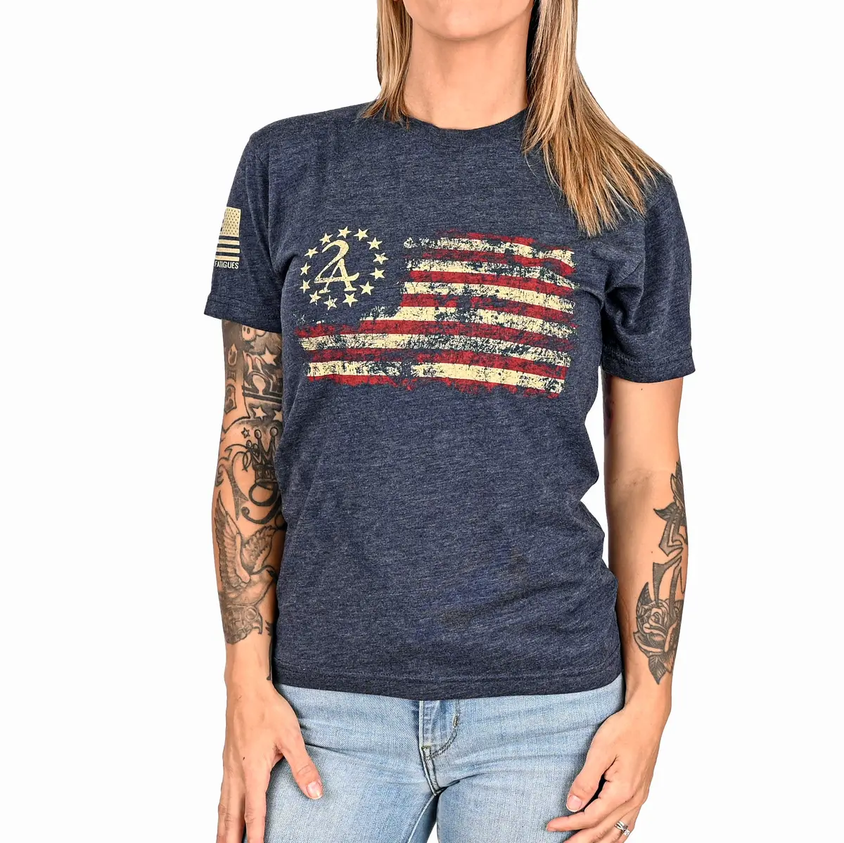 Women's 2A Betsy Ross Flag Patriotic Boyfriend Fit T-Shirt 1