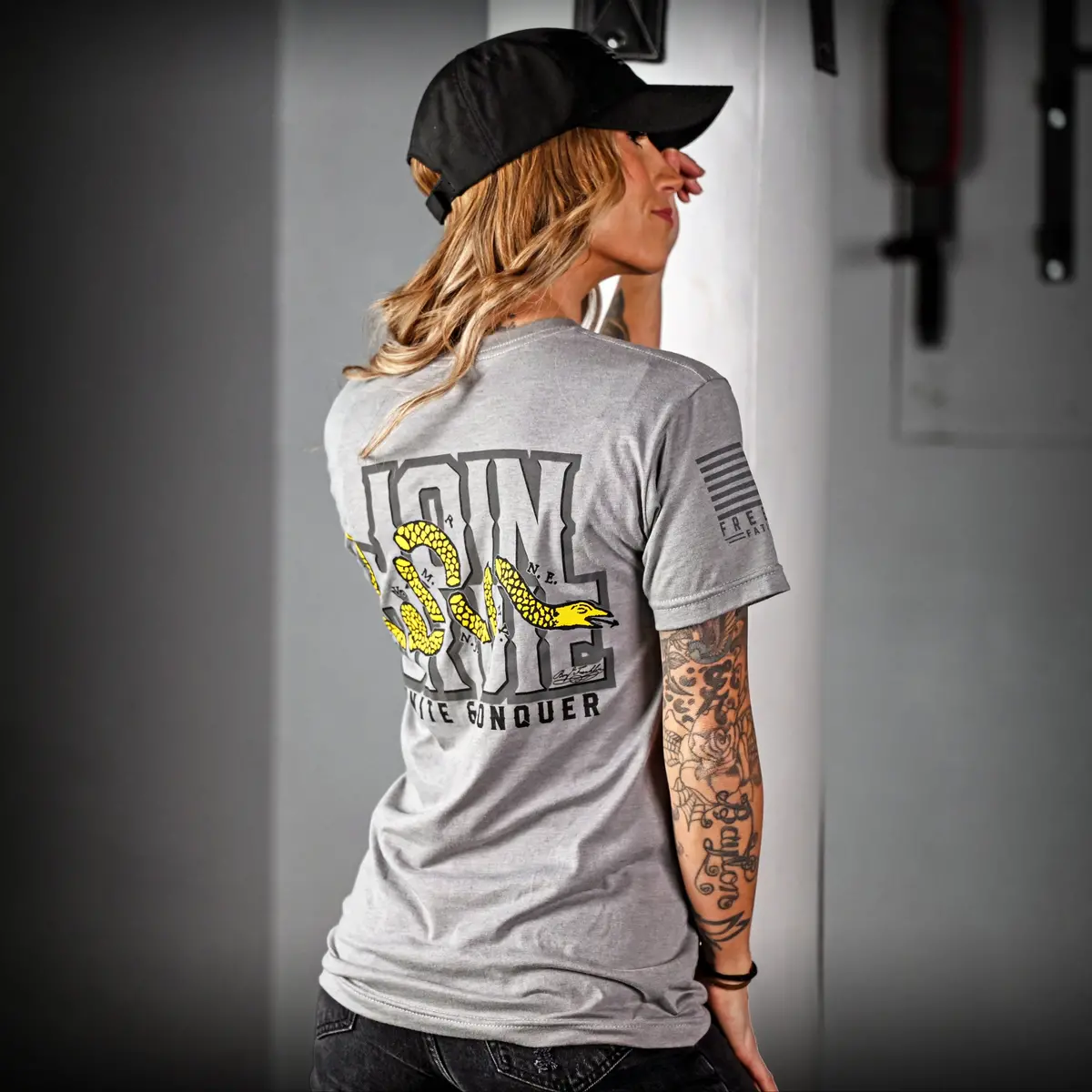 Women's Boyfriend Fit Join Or Die Patriotic Tshirt 1