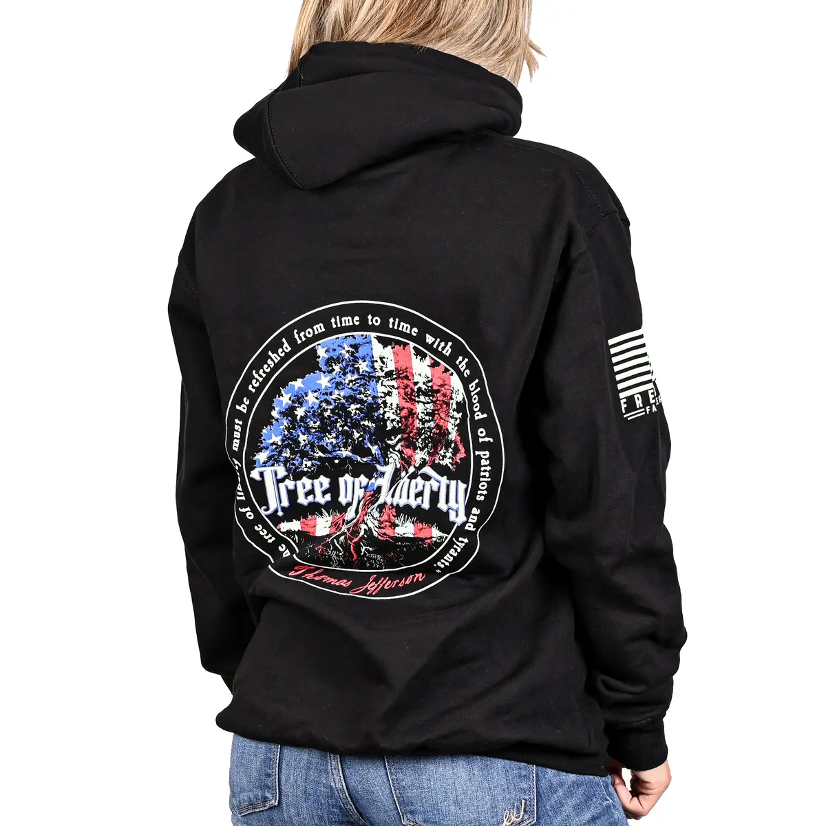 Women's Heavyweight Oversized Tree Of Liberty Patriotic Hoodie 1