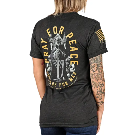 Women's Pray For Peace | Prepare For War Boyfriend Fit T-Shirt 1