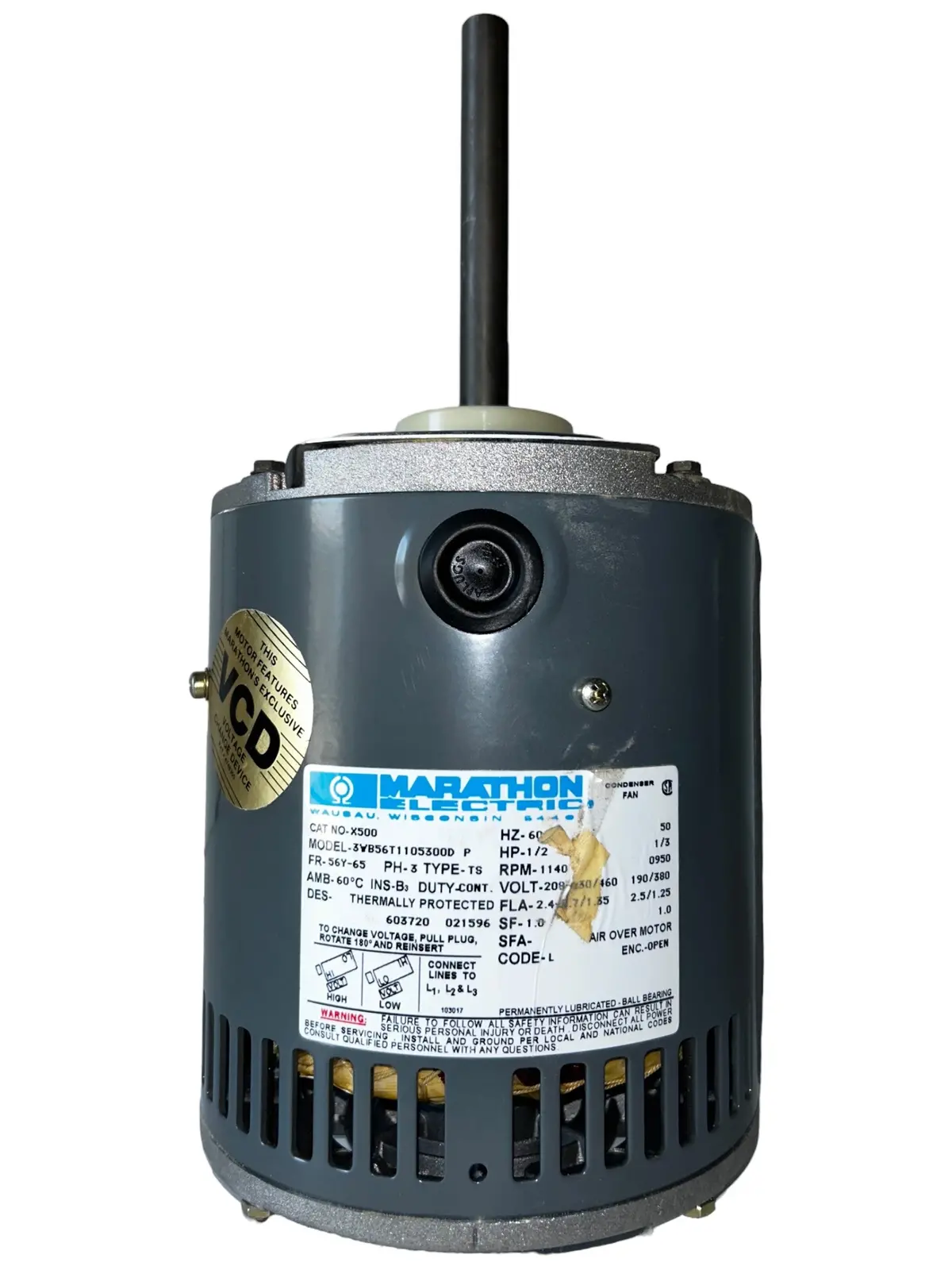 Marathon, Electric, X-500, 3Wb56t1105300d, Motor, Hp 1/2, Hz 60, Rpm 1140 - New In Box 1