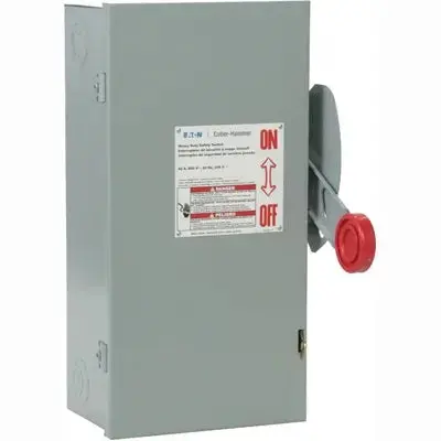 Eaton Dh363fgk Safety Switch, 100A, 3P, 600Vac/250Vdc, Type Dh, Fusible, Nema 1 - Bent Handle - Cosmetic Damages 1