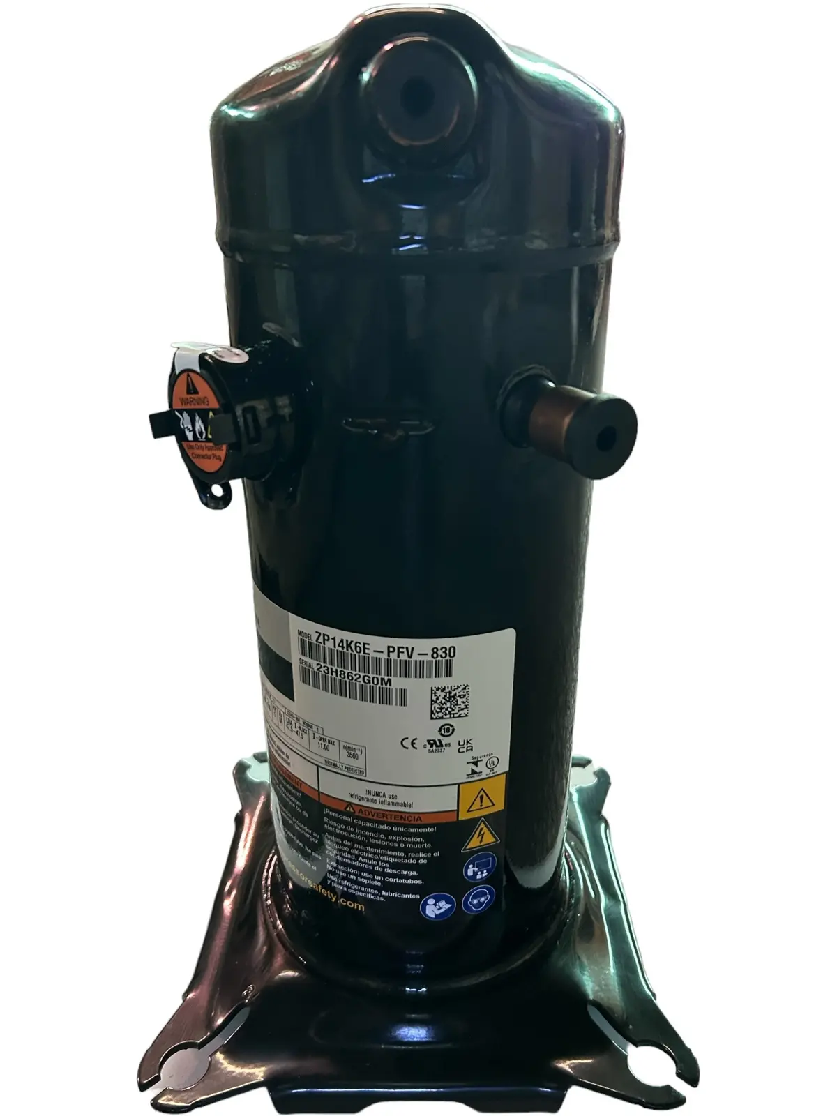 Copeland, Scroll, Compressor, Zp14k6e-Pfv-830, 14700-20200 Btu, 1Ph 1