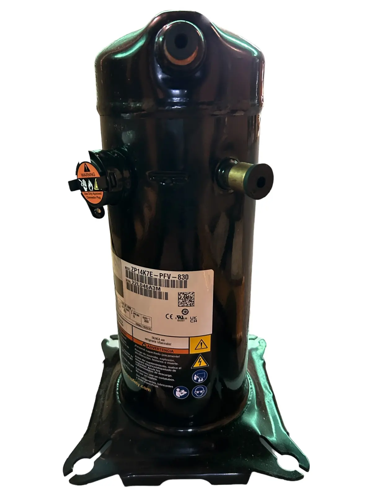 Copeland, Scroll, Compressor, Zp14k7e-Pfv-830, 14000 Btu, R410a, 1Ph 1