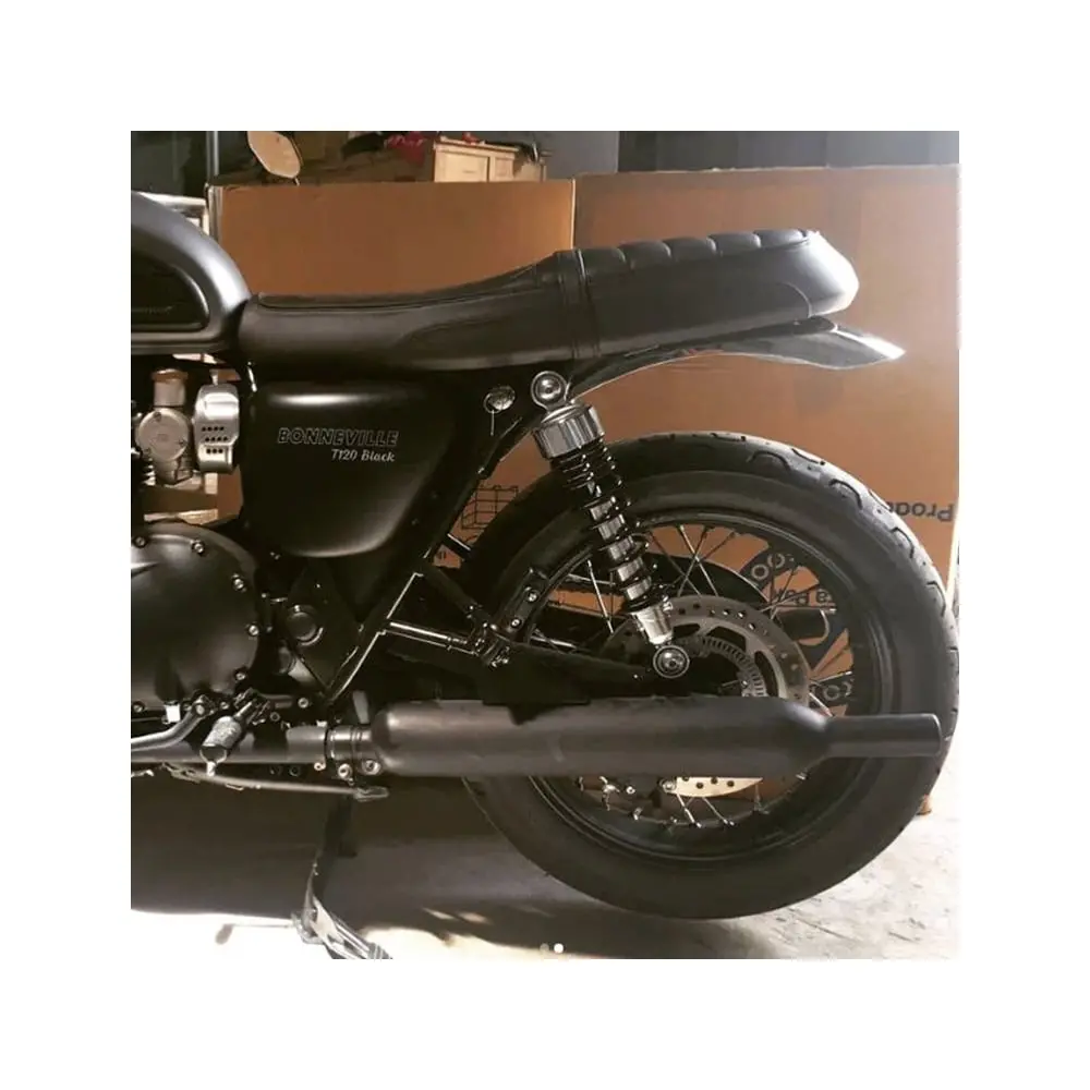 Motone Shorty Rear Fender - Black Anodized - Predrilled - Triumph Bonneville, Thruxton And Scrambler 2001 - 2015 2