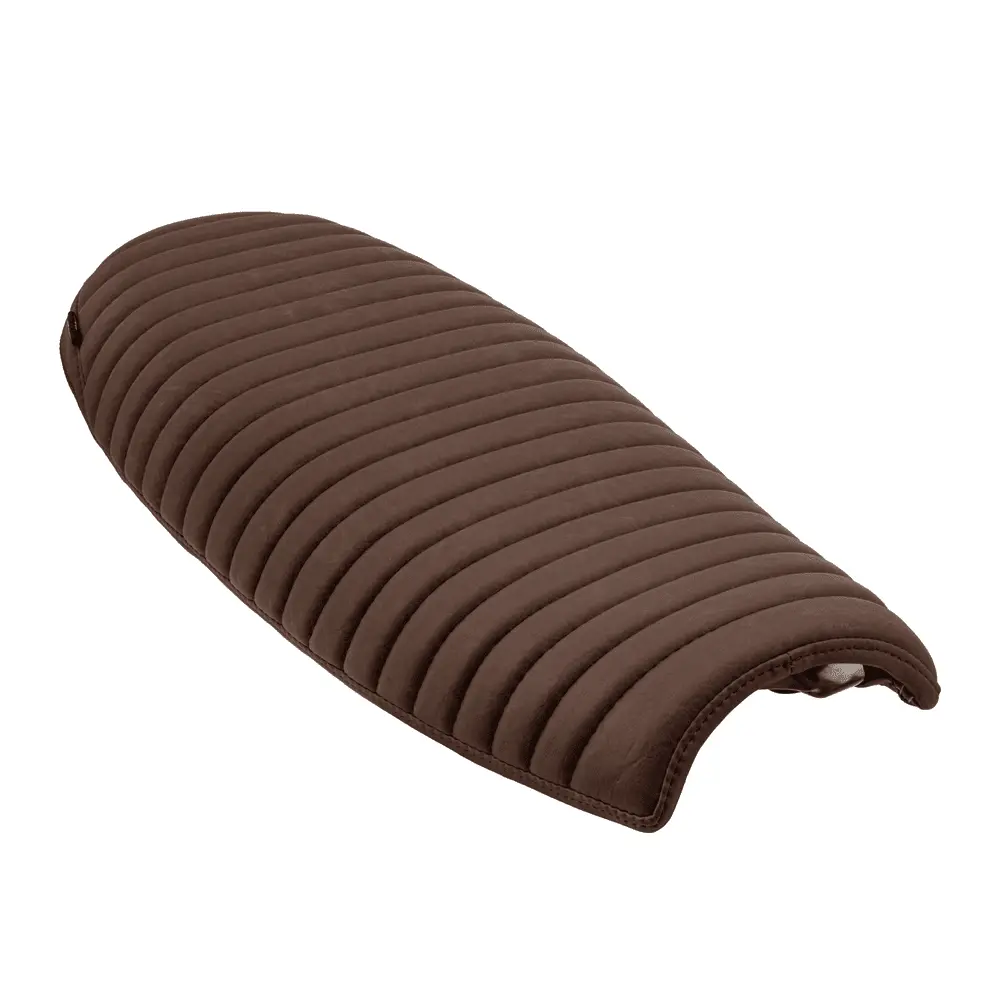 Motone Krait Skinny Seat - Ribbed - Triumph Bonneville, Scrambler And Thruxton - Tobacco Brown 1