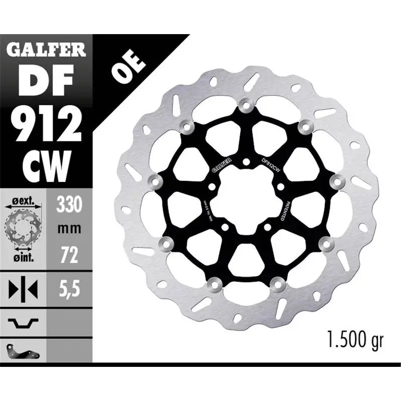 Galfer Wavy Rotor Df912cw - Ducati Scrambler 800 1