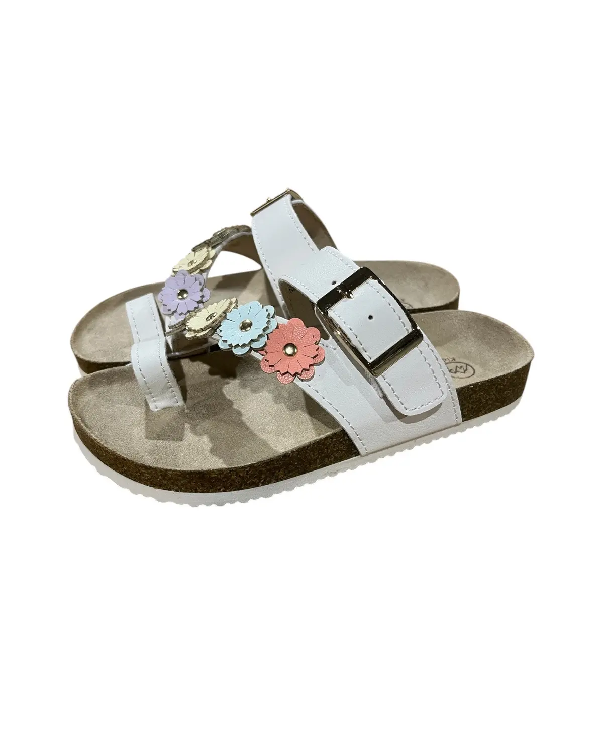 White Mountains, Girls, Flowered, Sandals, White 1