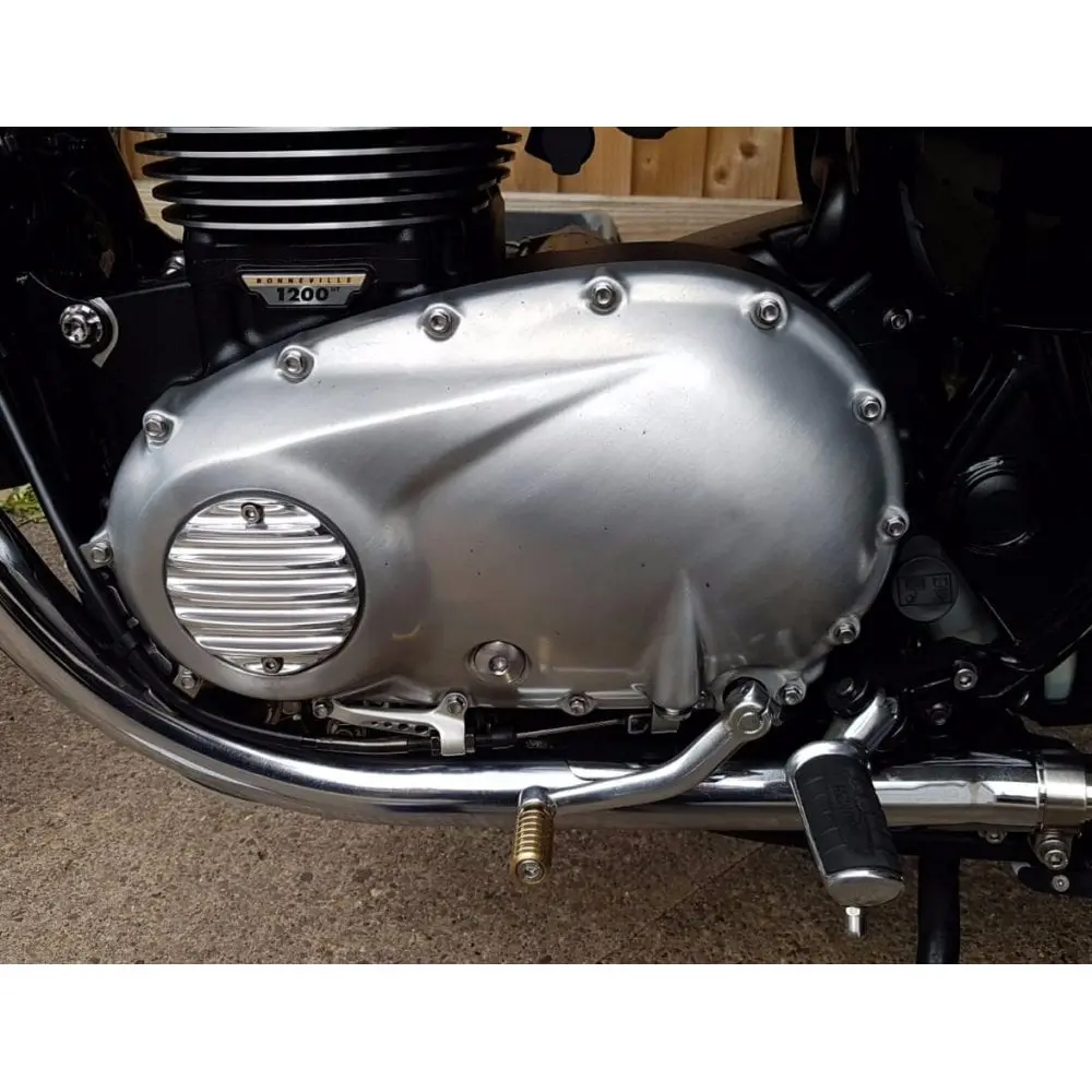 Motone Customs Ribbed Clutch Cover - Polished 2