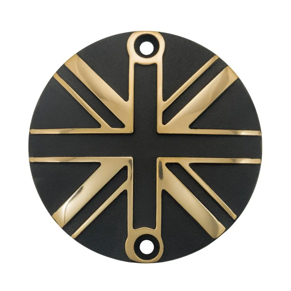 Motone Union Jack Clutch Cover - Brass And Black 1