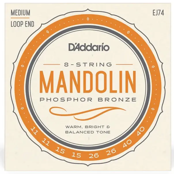 D'addario 8-String Mandolin Phosphor Bronze 11-40 - Ej74 - Medium - Loop End 1
