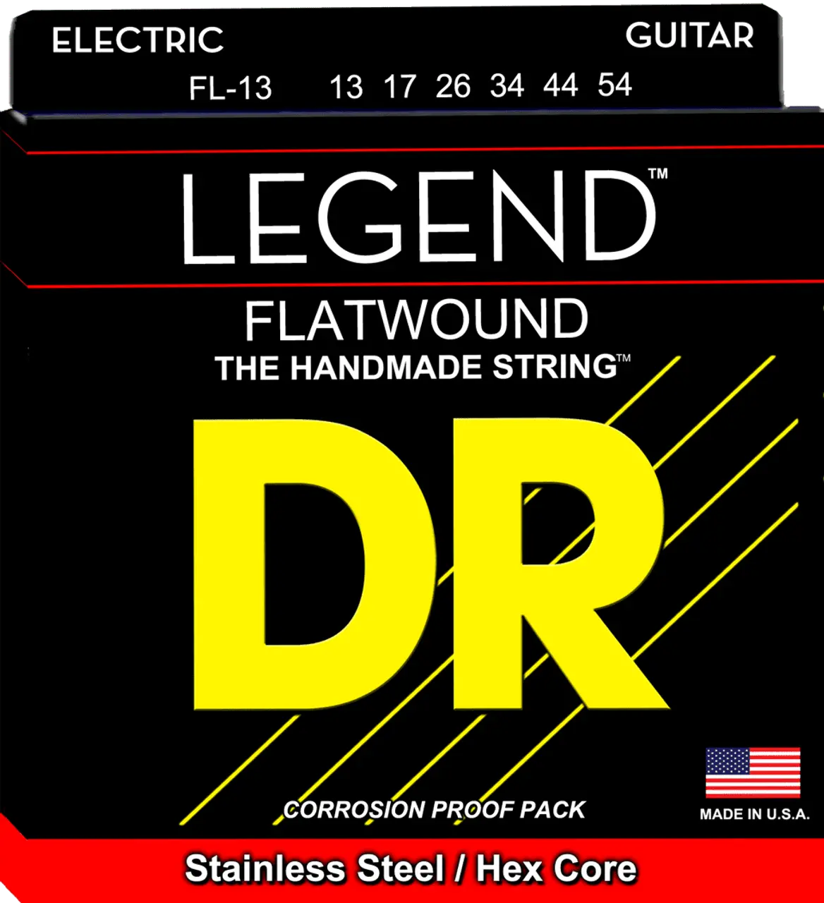 Dr Strings - Legend - Flatwound Electric Guitar Strings - Fl-13 - 13-54 (1 Pack) 1